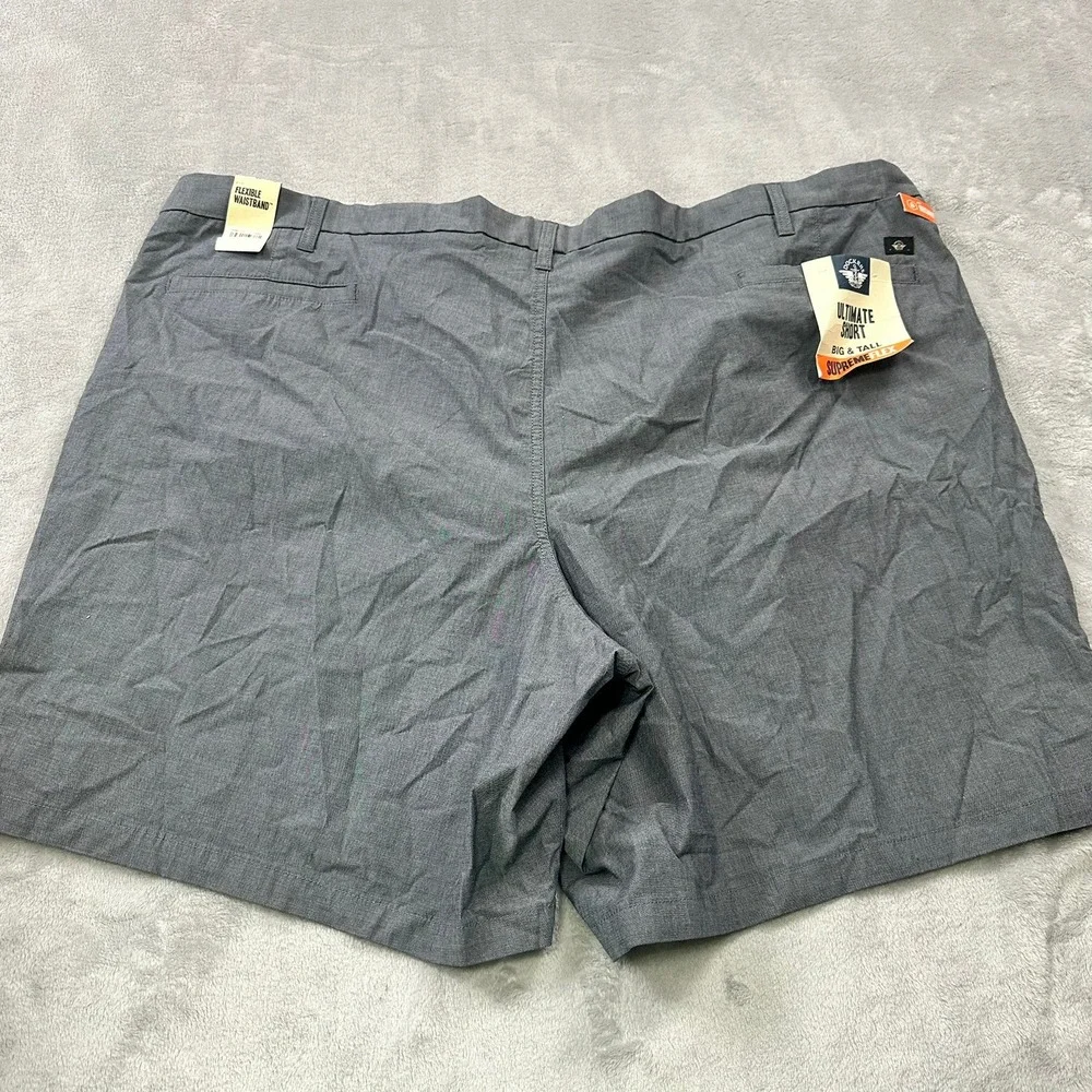 Dockers Ultimate Short Mens 56 Gray Supreme Flex Big & Tall Security Pocket NXBD